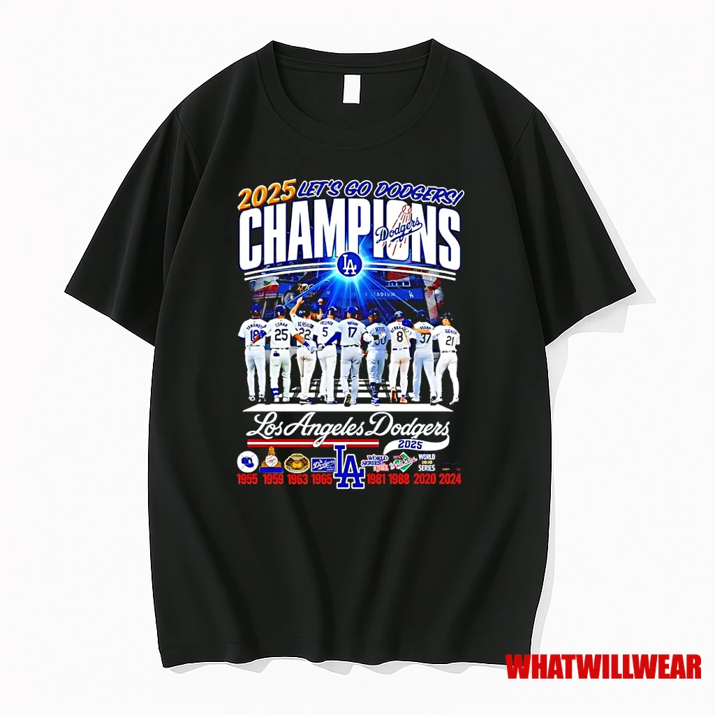Los Angeles Dodgers National League Champions 2025 Lets Go Dodgers Shirts