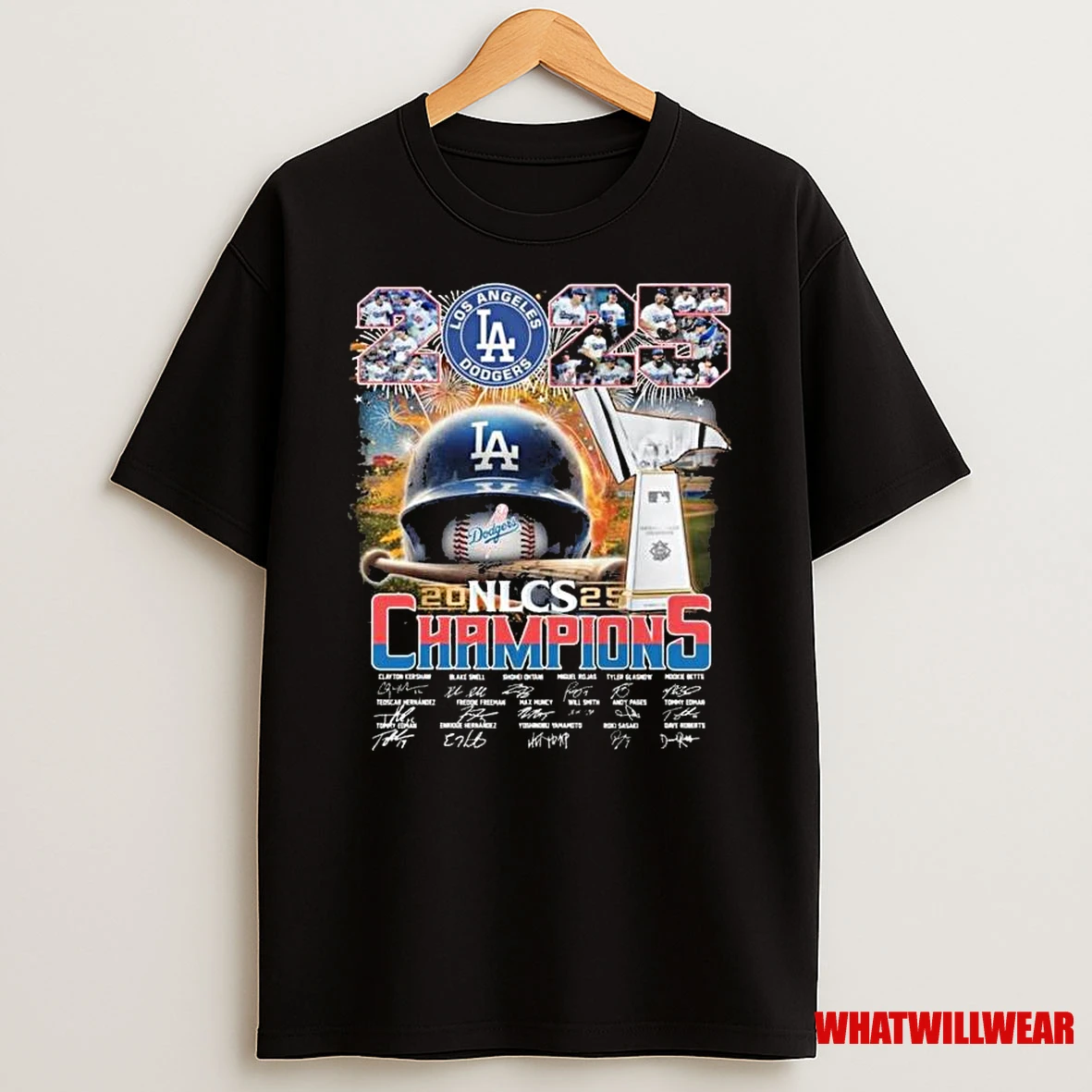 Los Angeles Dodgers Nl Champions 2025 Helmets Signatures Shirts