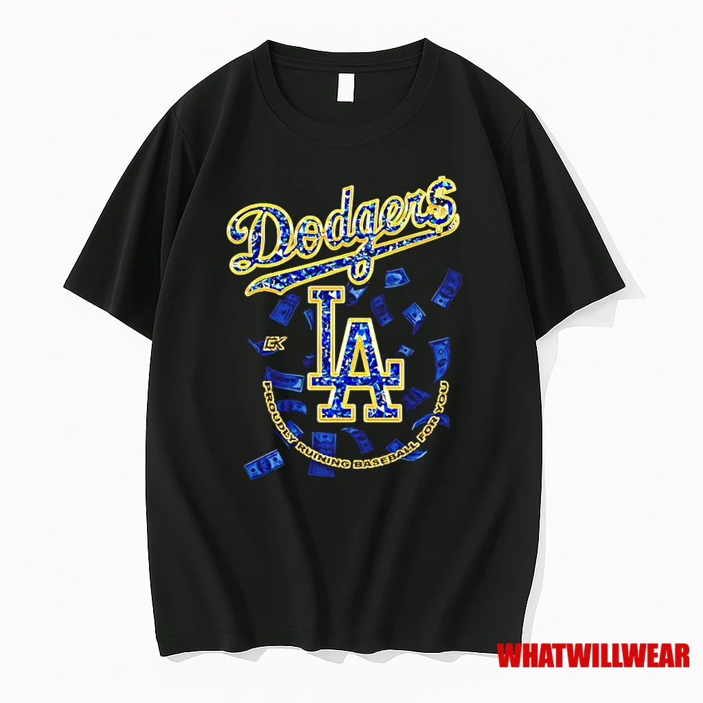 Los Angeles Dodgers Proudly Running Baseball For You Money Shirts