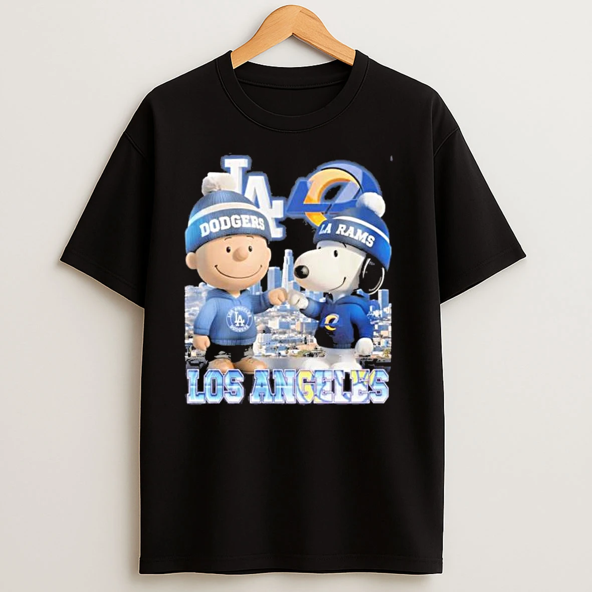 Los Angeles Dodgers Vs Los Angeles Rams The Peanuts Fist Bump T Shirts