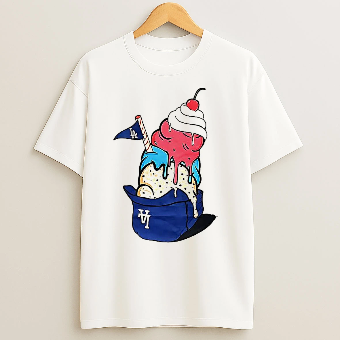 Los Angeles Dodgers Baseball Game Day Ice Cream Helmet T Shirts