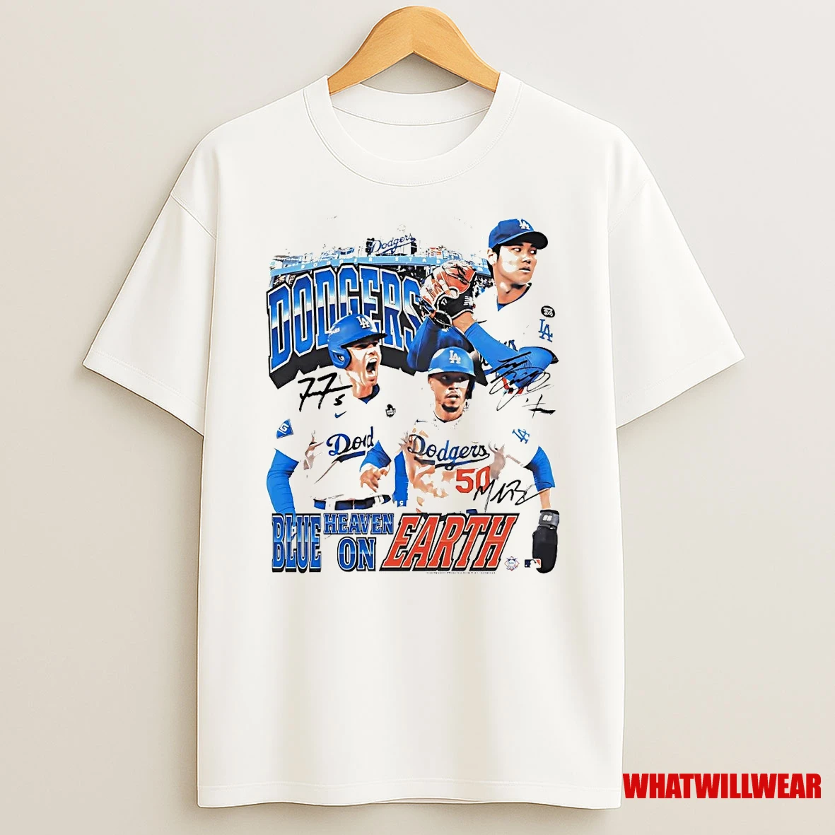 Los Angeles Dodgers Blue Heaven On Earth Signatures Shirts