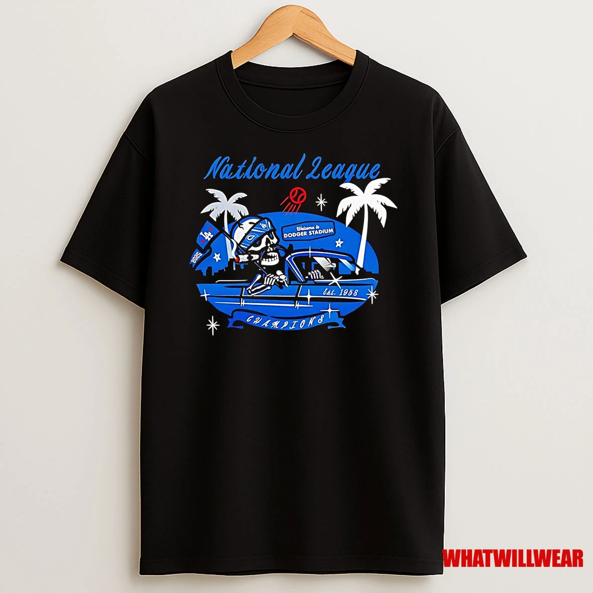Los Angeles Dodgers Sugar Skull 2025 National League Champions Shirts