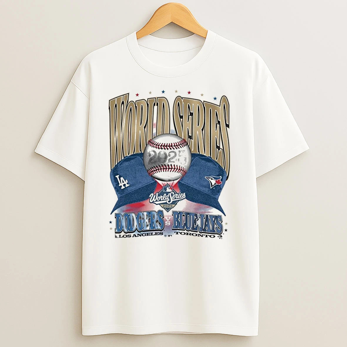 Los Angeles Dodgers Vs Toronto Blue Jays 2025 World Series Participant Dueling Caps T Shirts