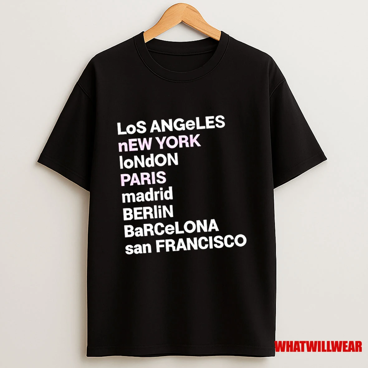 Los Angeles New York London Paris Madrid Beriin Barcelona San Francisco Shirts
