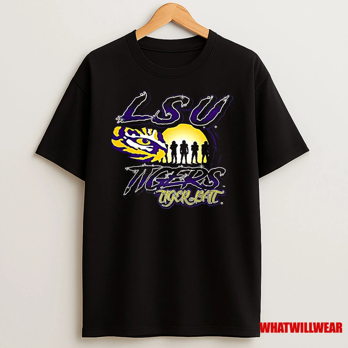 Louisiana State University Tigers Football Tiger Bait Silhouette Player Shirts