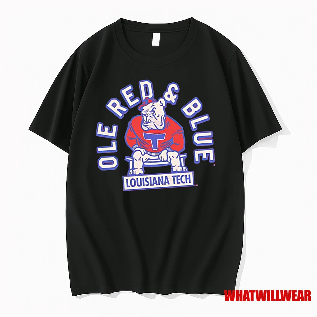 Louisiana Tech Bulldogs Ole Red And Blue Mascot Logo Shirts