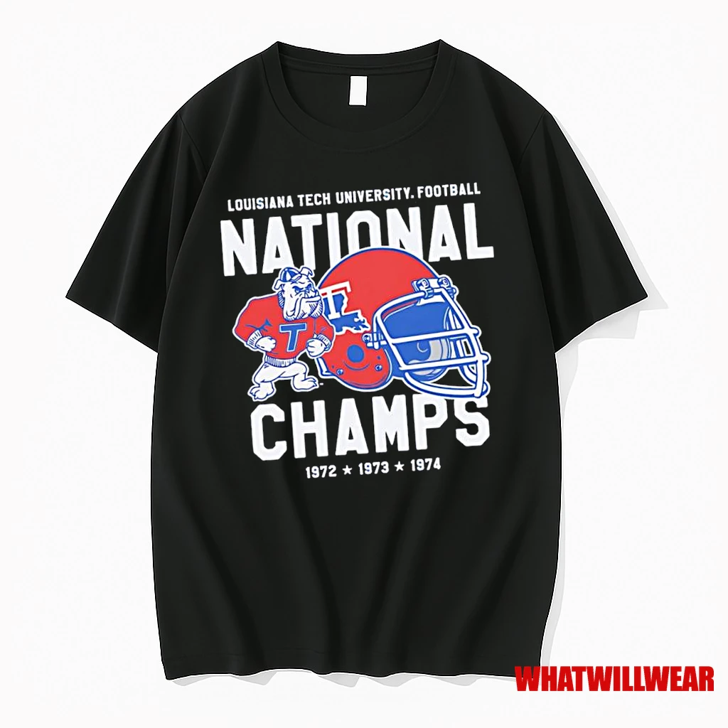 Louisiana Tech University Football Tech Bulldogs National Champions Mascot Logo Shirts