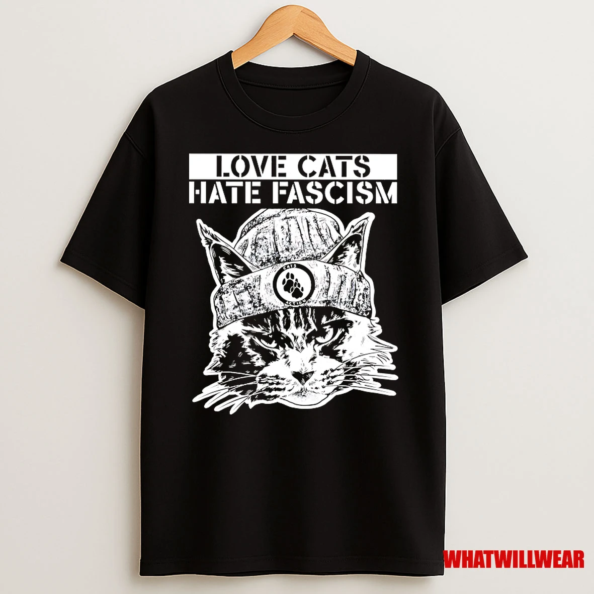 Love Cats Hate Fascism Shirts