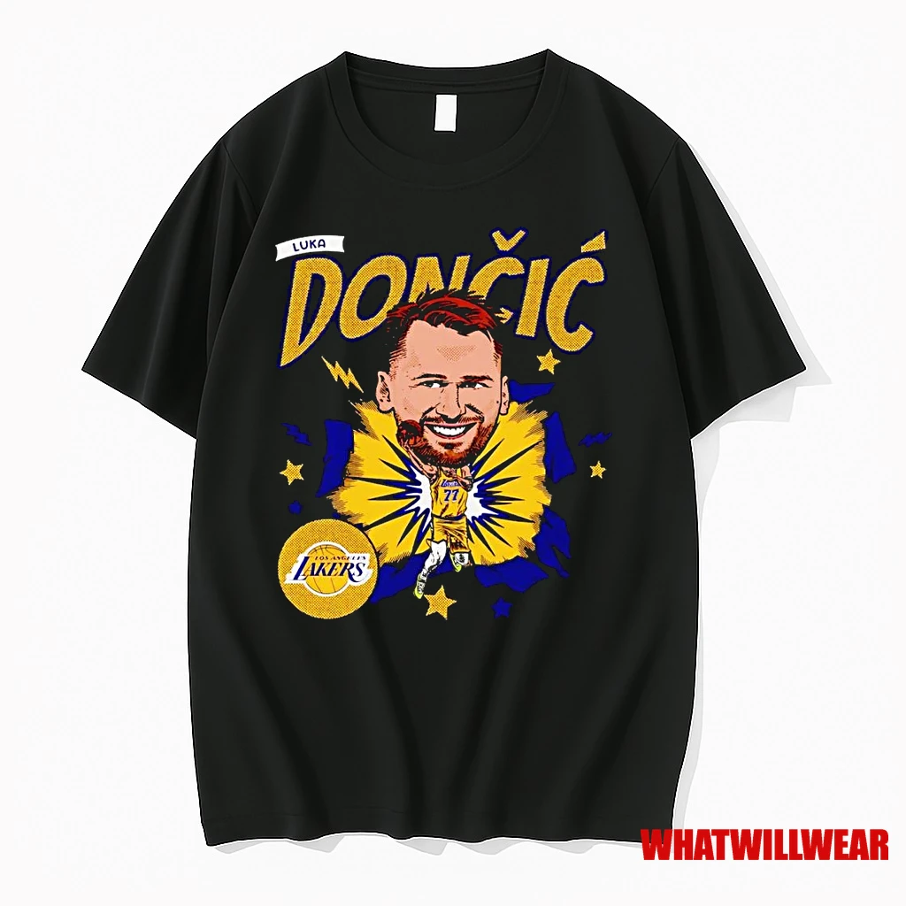 Luka Doncic Big Head Caricature Lakers Shirts