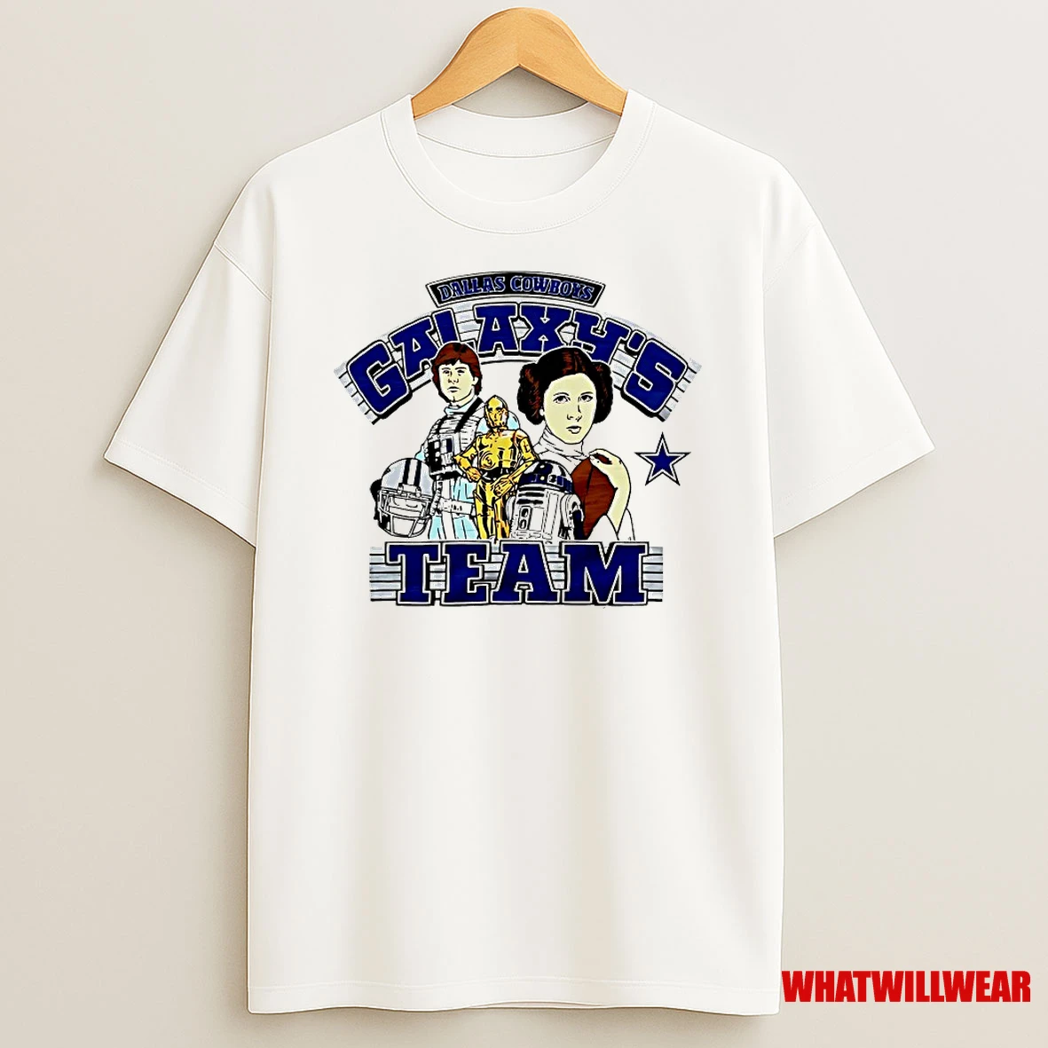 Luke Skywalker C 3po R2 D2 And Leia Organa Star Wars X Dallas Cowboys Galaxys Team Shirts