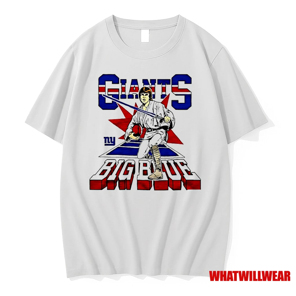 Luke Skywalker Star Wars X New York Giants Big Blue Shirts