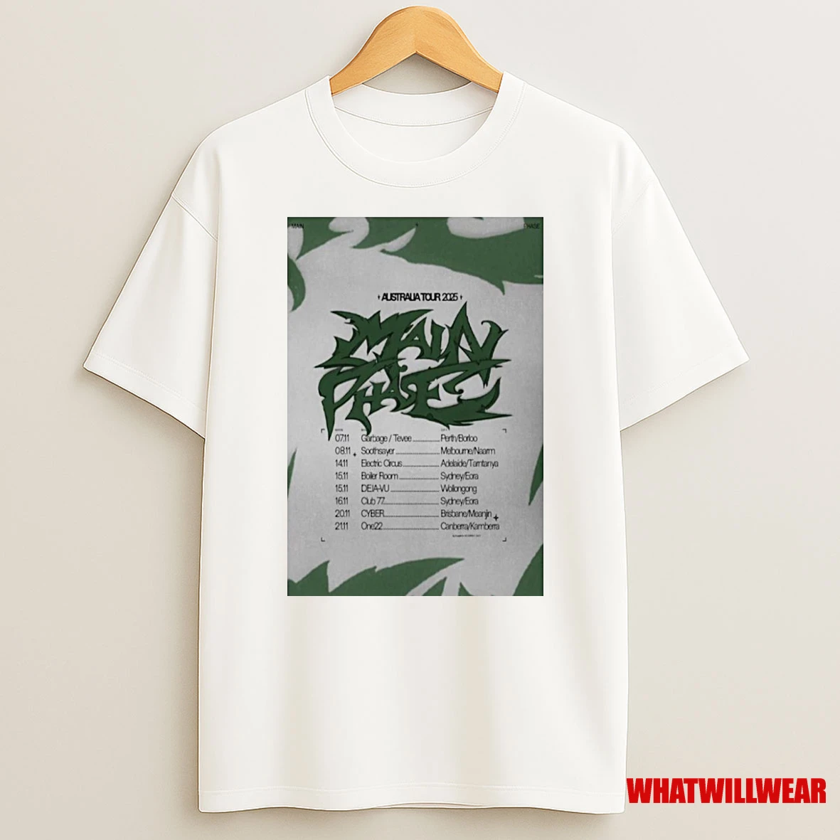 Main Phase Australia Tour 2025 Shirts