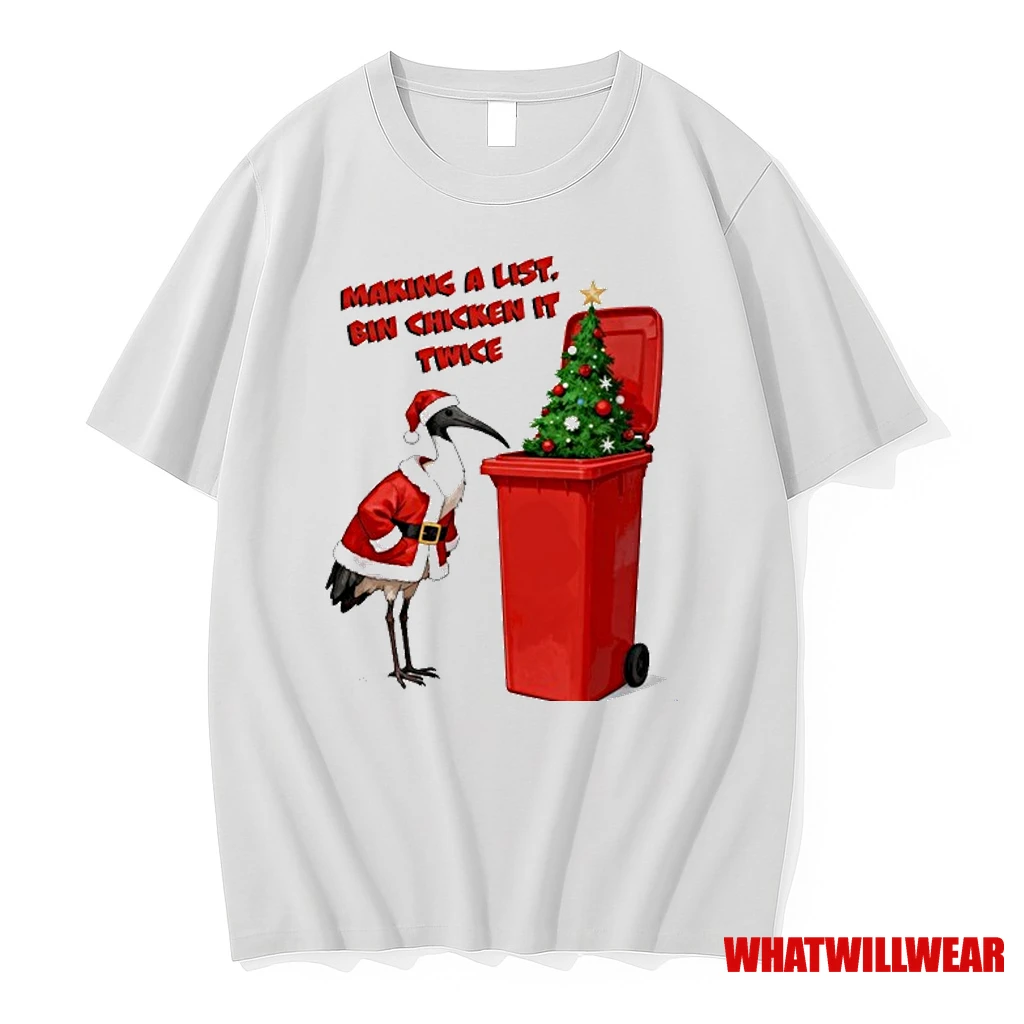 Making A List Bin Chicken It Twice Xmas Holiday Christmas Tree Shirts