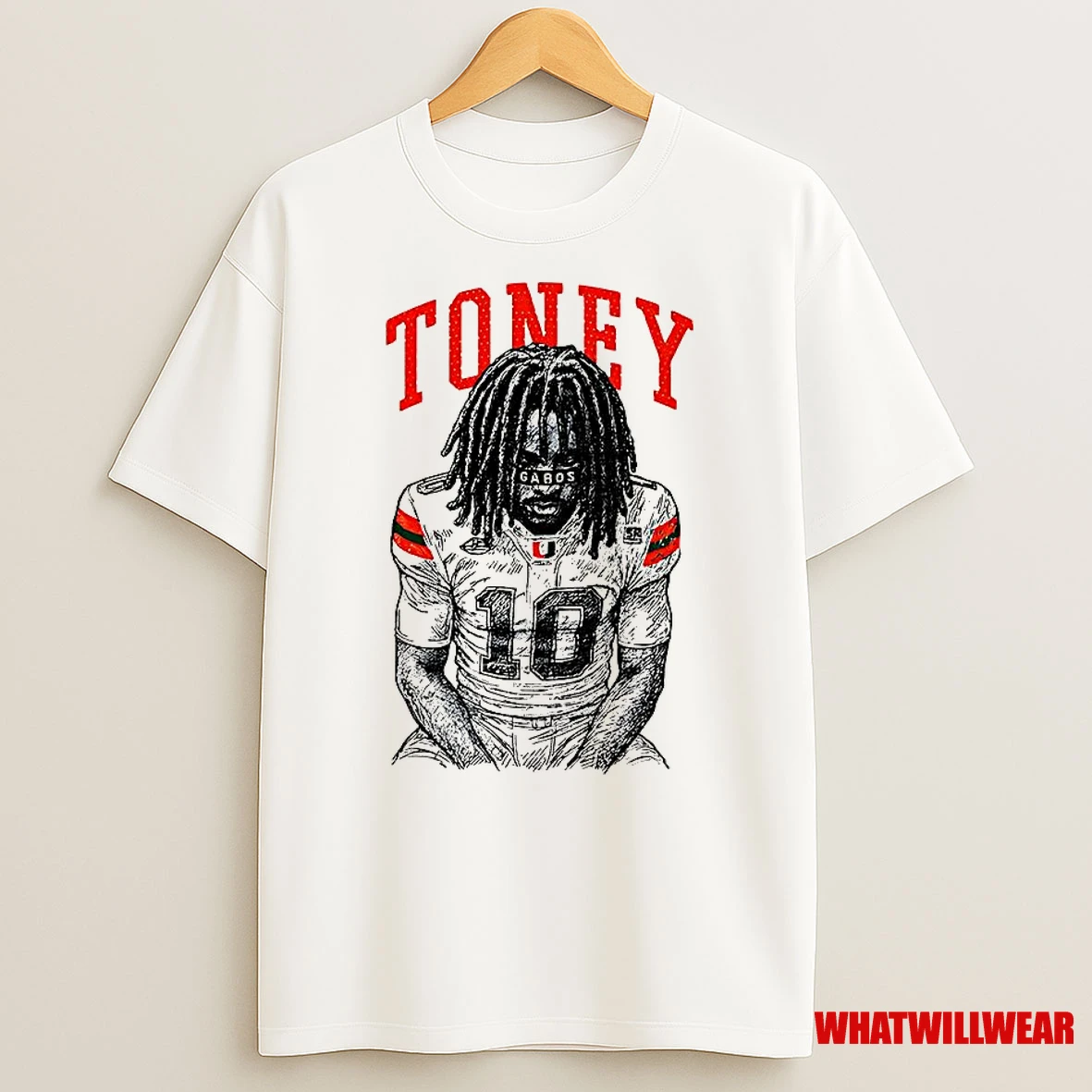 Malachi Toney Miami Hurricanes Football Gabos Graphic Shirts