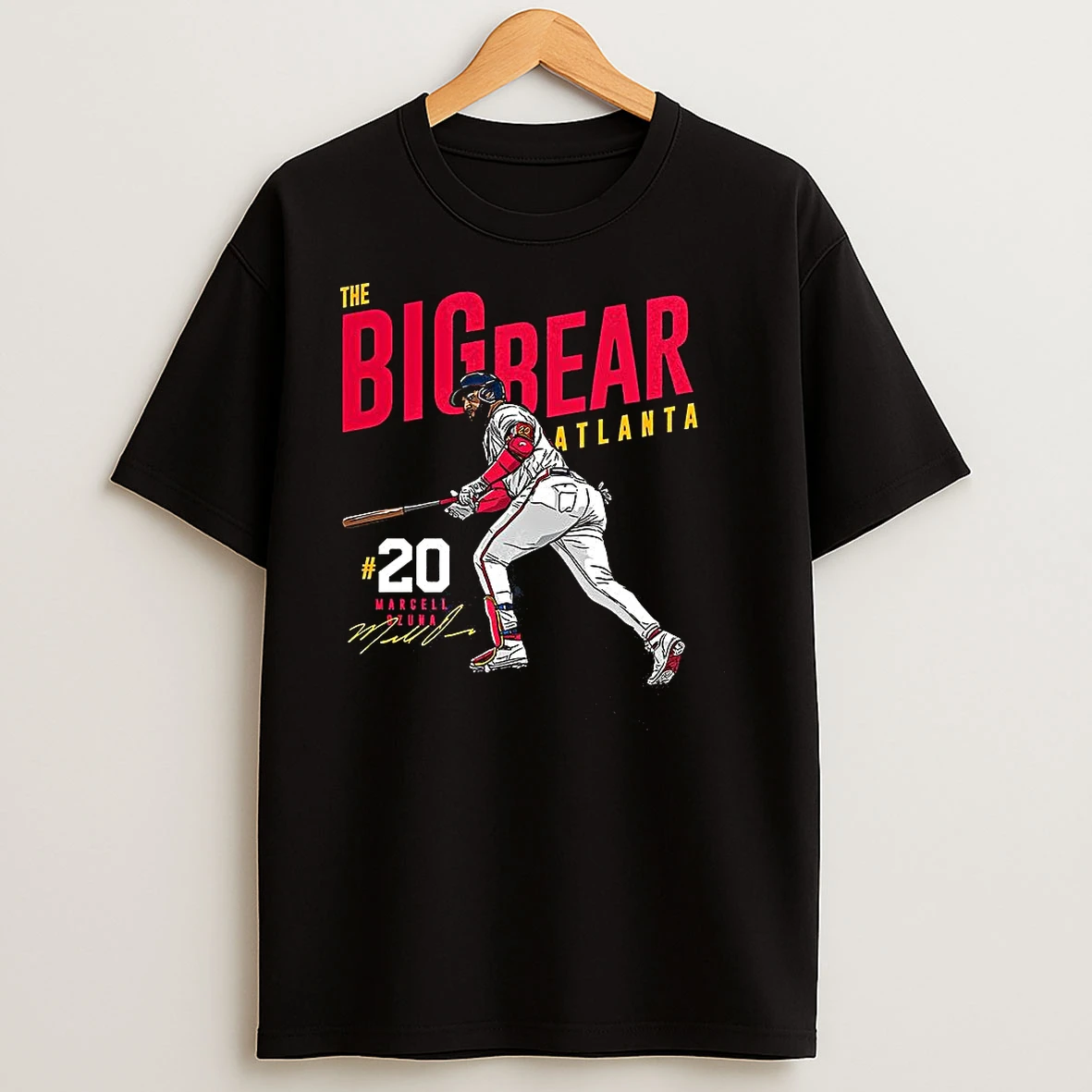 Marcell Ozuna Atlanta Braves Baseball The Big Bear Signature T Shirts