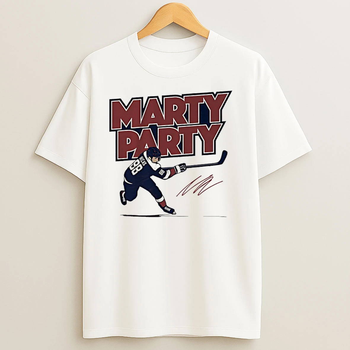 Martin Necas Marty Party Colorado Avalanche Hockey Signature T Shirts
