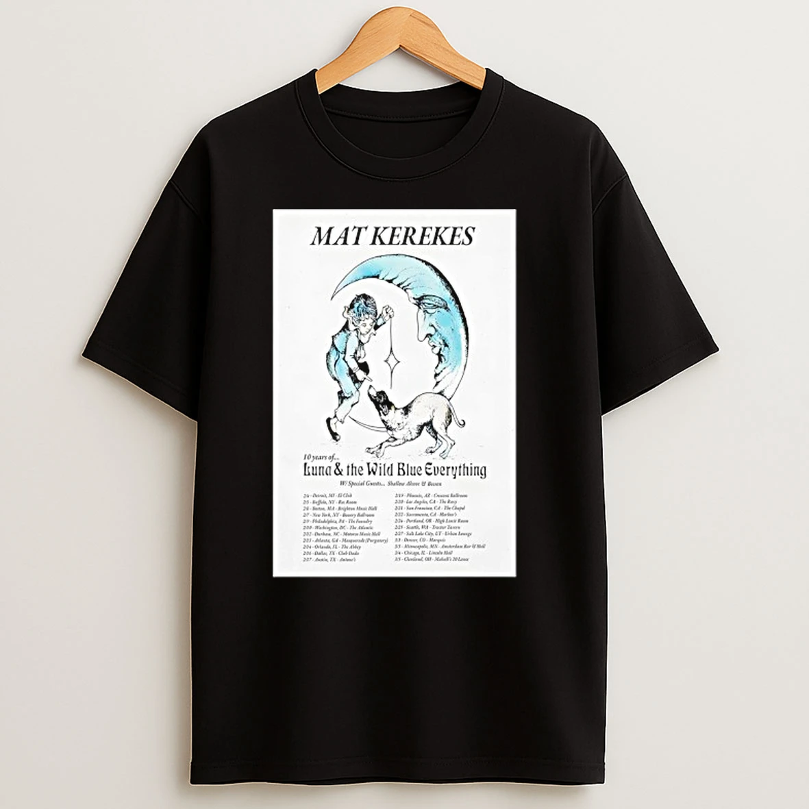 Mat Kerekes 10 Years Of Luna The Wild Blue Everything Tour 2026 T Shirts