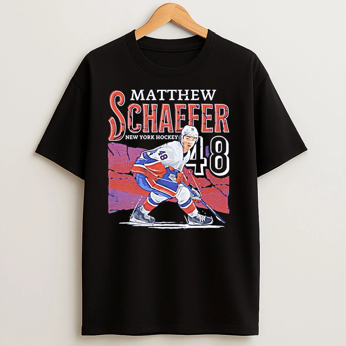 Matthew Schaefer 48 New York Islanders Player Vintage T Shirts