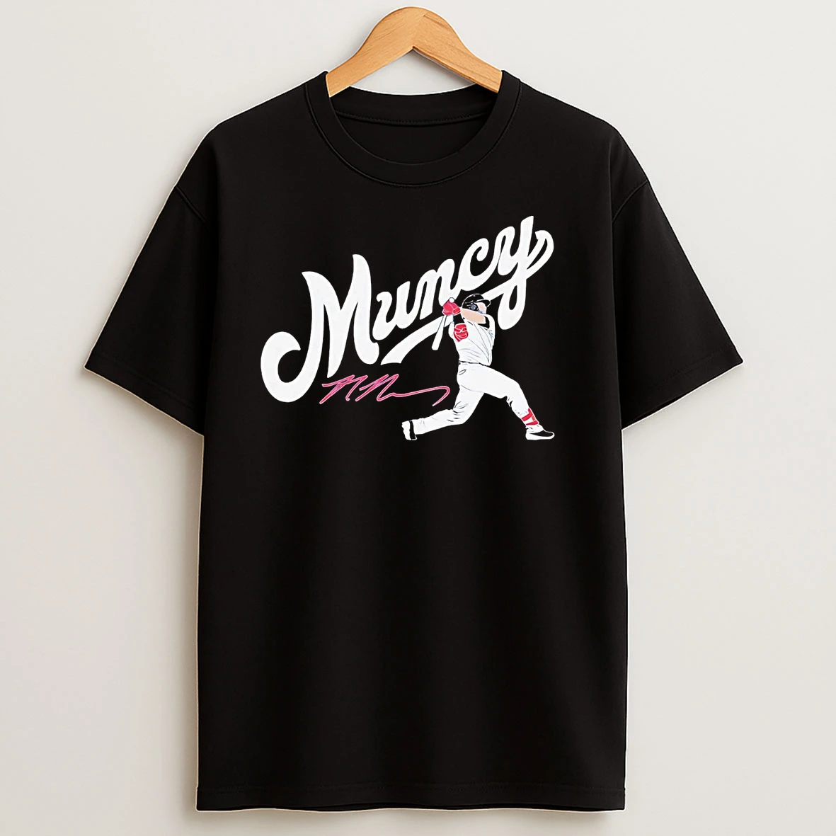 Max Muncy Batting Signature Dodgers T Shirts