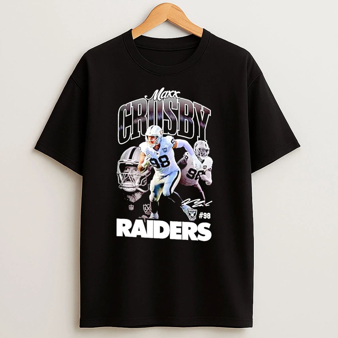 Maxx Crosby Las Vegas Raiders Triple Pic Graphic T Shirts