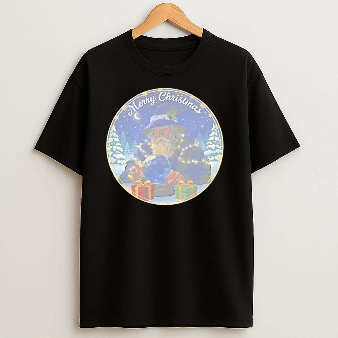 Merry Christmas With Wizard Santa Claus T Shirts