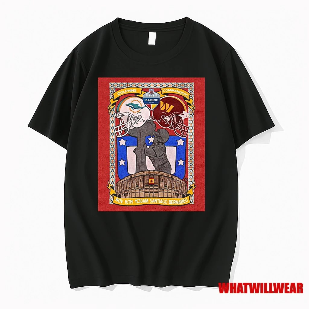 Miami Dolphins Vs Washington Commanders 2025 Nfl Madrid Game November 16th 2025 Shirts