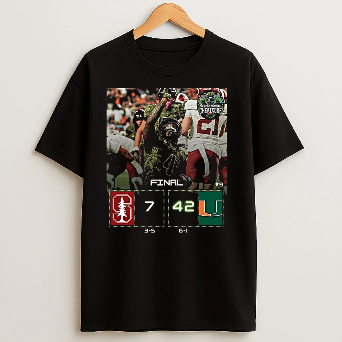 Miami Hurricanes Wins 42 7 Stanford 2025 Gameday Football T Shirts