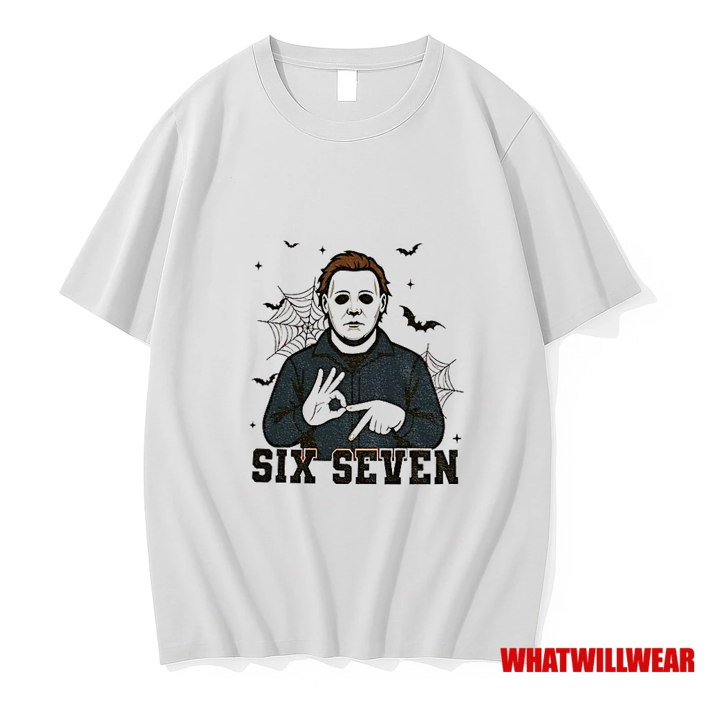 Michael Myers Bat Six Seven 6 7 Meme Spooky Halloween Shirts