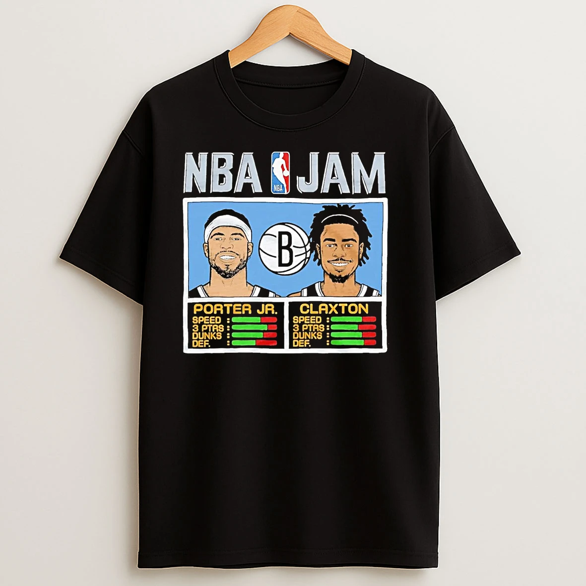 Michael Porter Jr And Nic Claxton Nba Jam Brooklyn Nets T Shirts