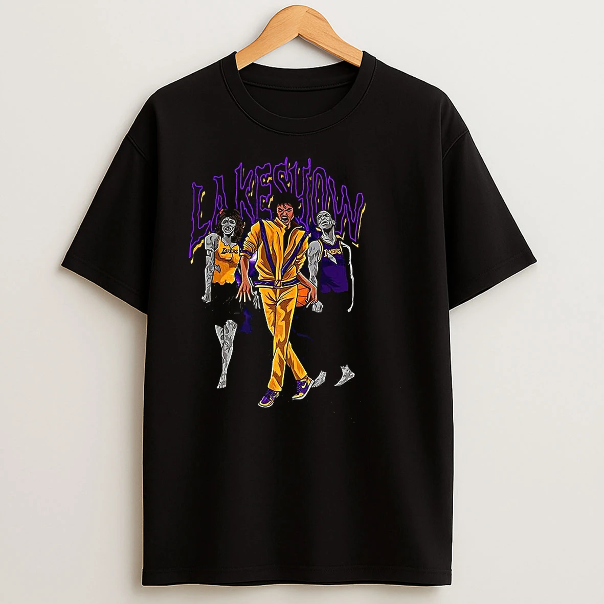 Michael Thriller Zombie X Los Angeles Lakers Basketball Lakeshow Halloween T Shirts