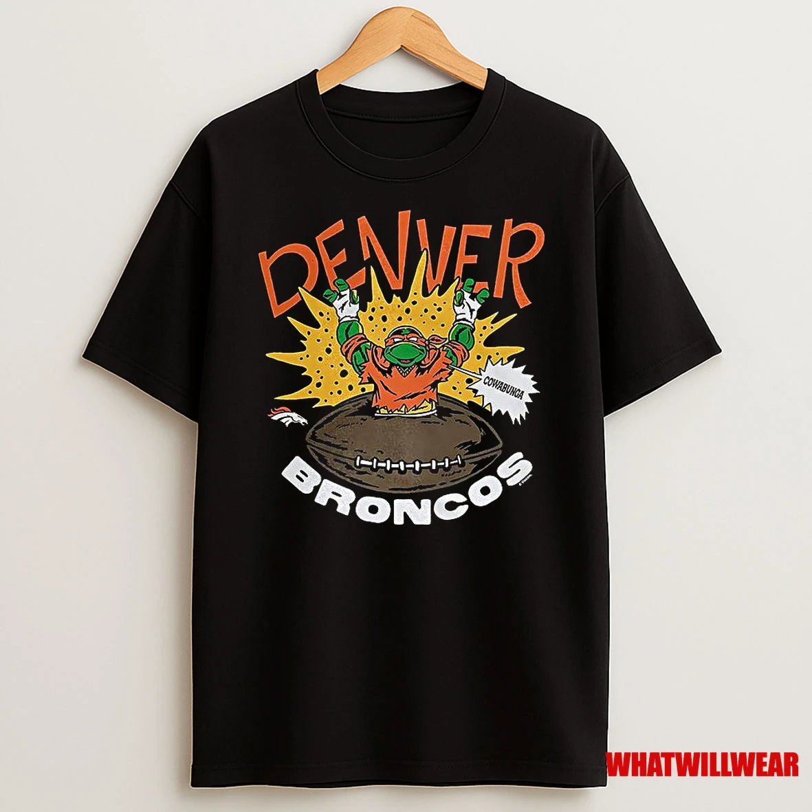 Michelangelo Teenage Mutant Ninja Turtles X Denver Broncos Football Shirts