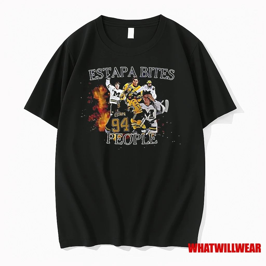 Michigan Ice Hockey Mark Estapa Estapa Bites People Graphic Shirts