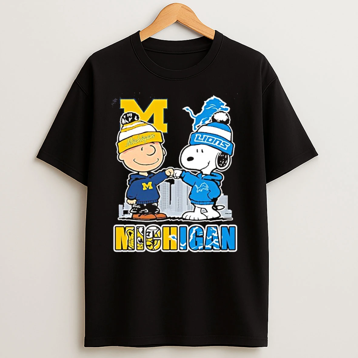 Michigan Peanuts Michigan X Lions City T Shirts