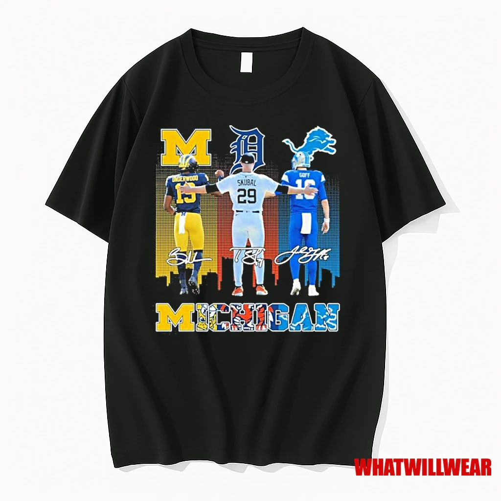 Michigan Sports Teams Underwood Skubal And Goff Shirts