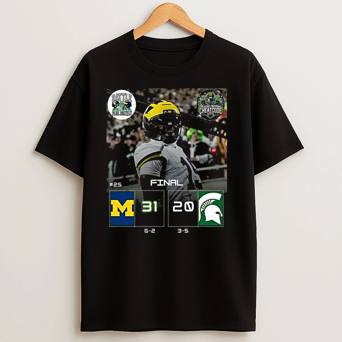 Michigan Wins 31 20 Michigan State 2025 Gameday Football T Shirts