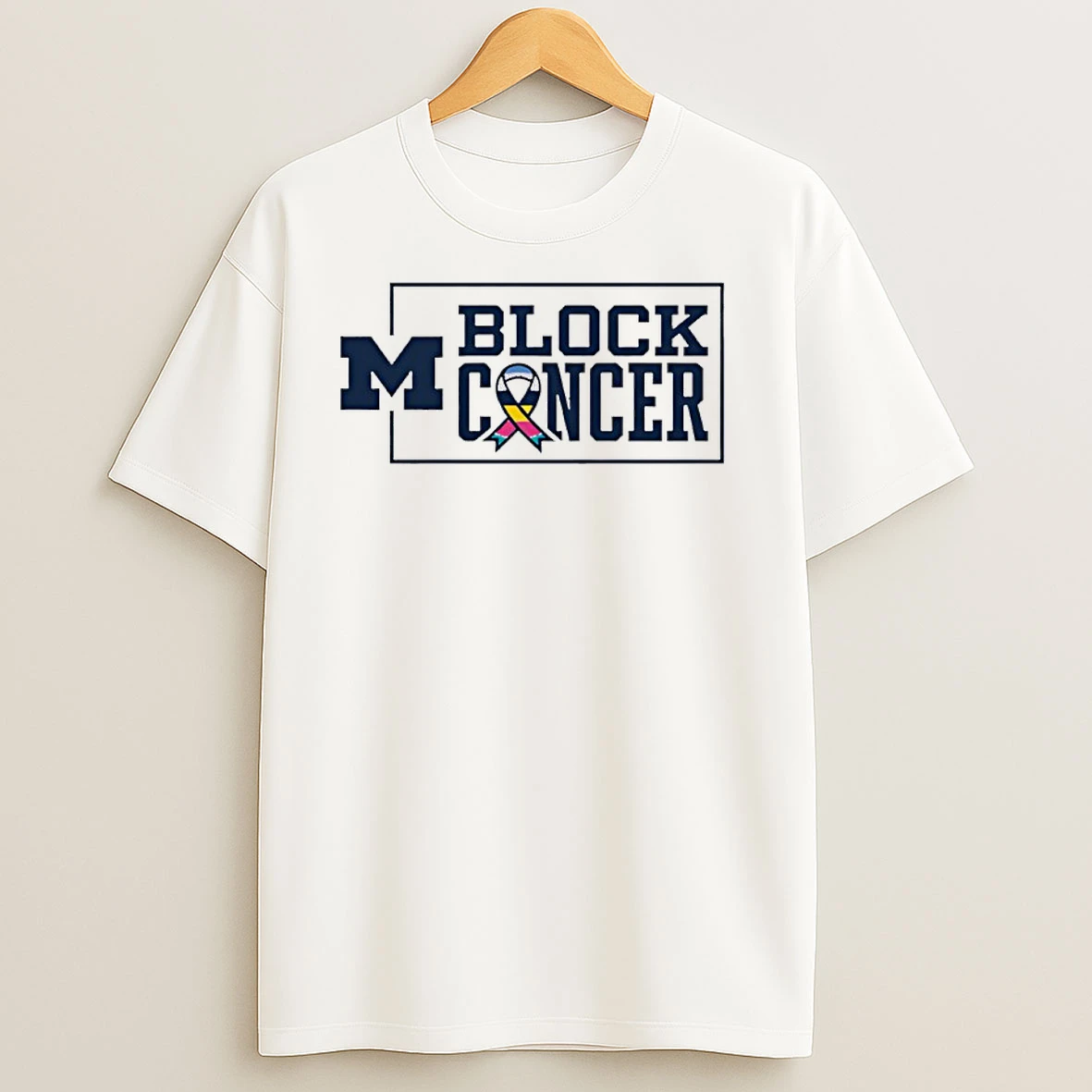 Michigan Wolverines Block Cancer Ribbon 2025 T Shirts