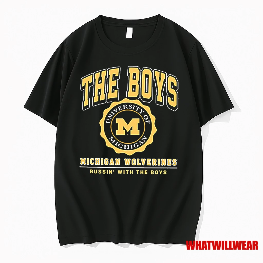 Michigan Wolverines The Boys University Of Michigan Crest Bussin With The Boys Shirts