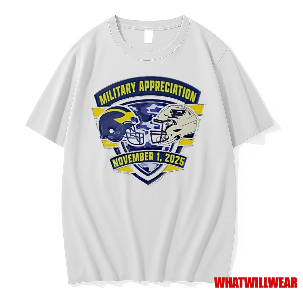 Michigan Wolverines Vs Purdue Boilermakers Military Appreciation Nov 1 2025 Gameday Shirts