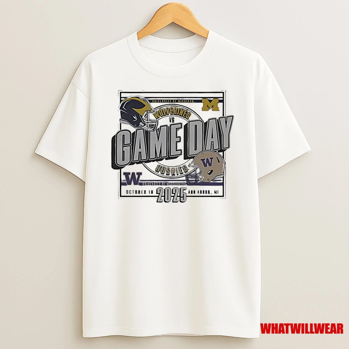 Michigan Wolverines Vs Washington Huskies Gameday 2025 Shirts