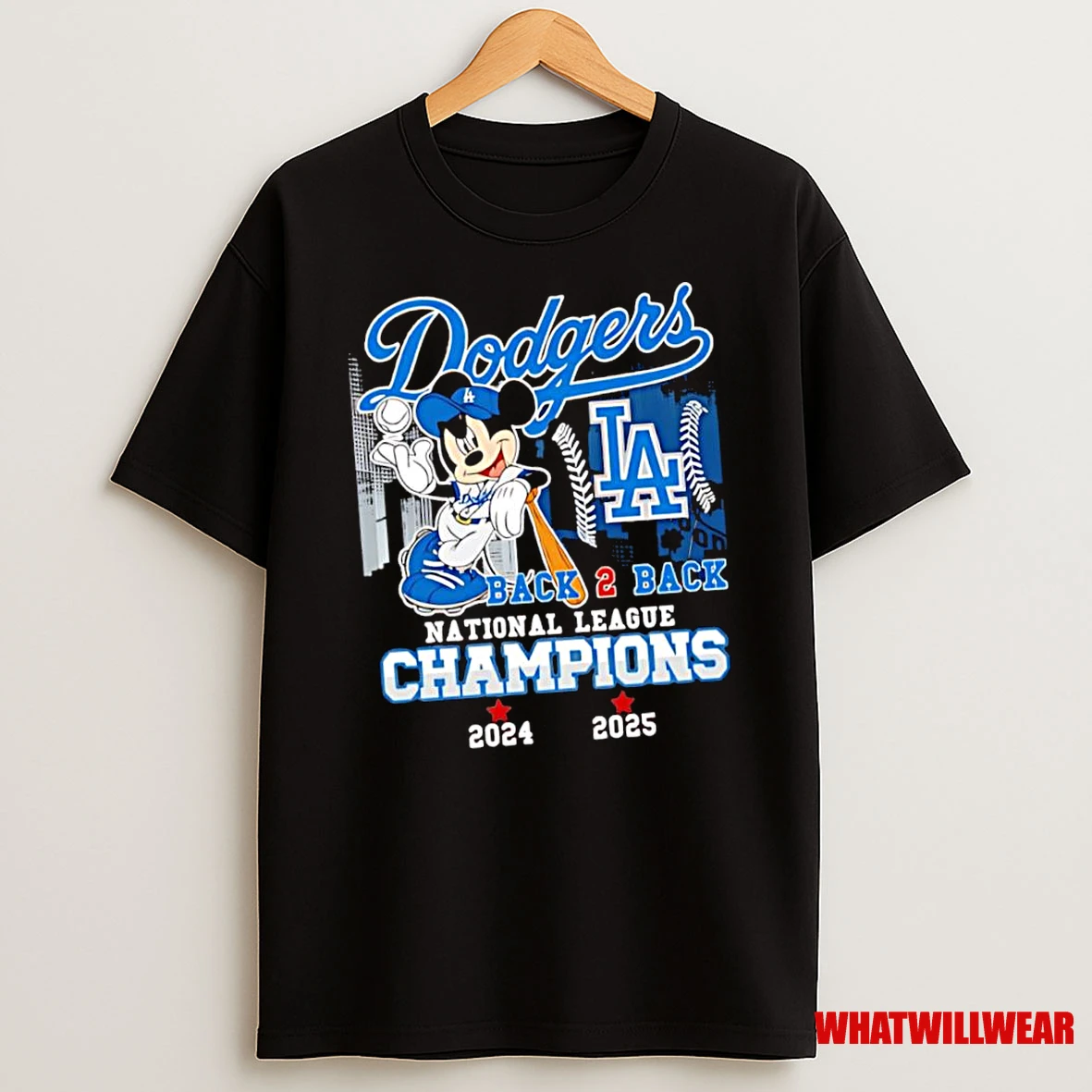 Mickey Mouse Los Angeles Dodgers Back 2 Back National League Champions 2024 2025 Shirts