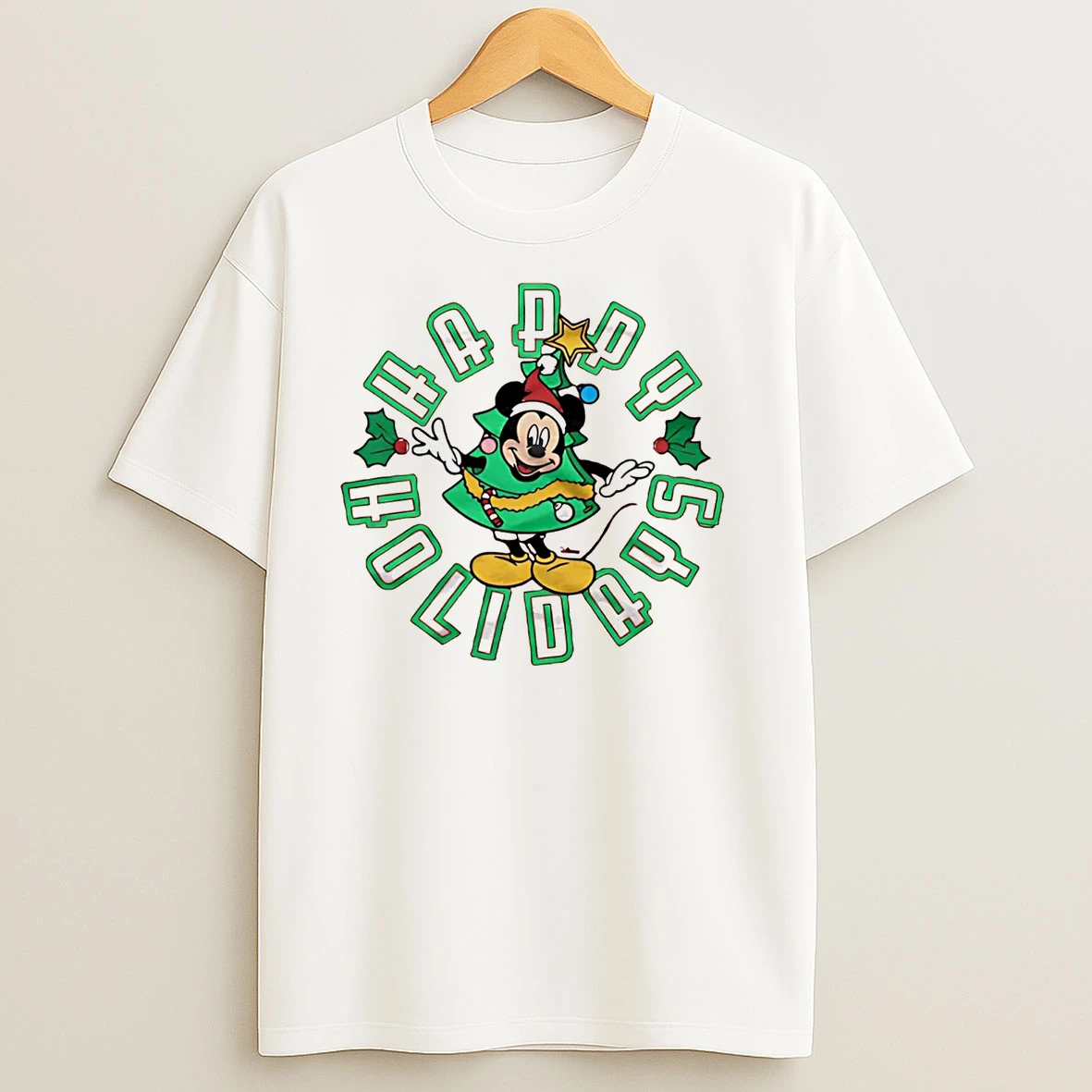Mickey Mouse Happy Holidays Christmas T Shirts