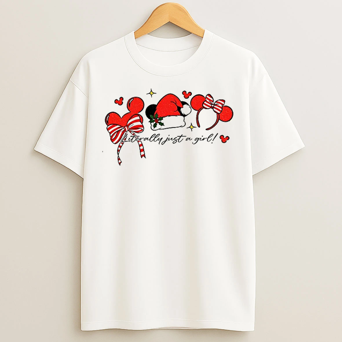 Mickey Mouse Literally Just A Girl Christmas T Shirts
