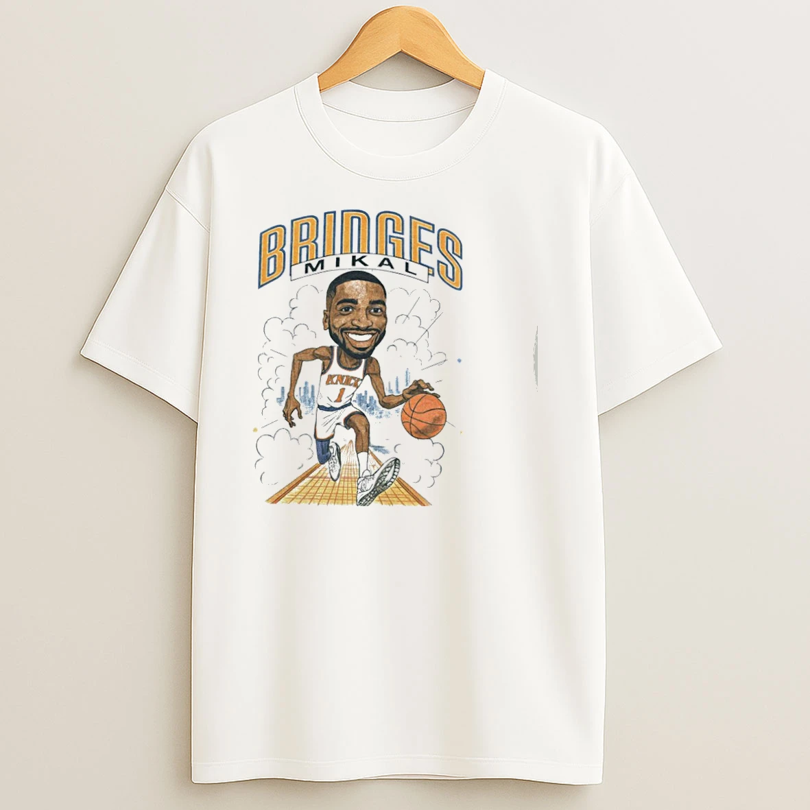 Mikal Bridges Nba New York Knicks Caricature T Shirts
