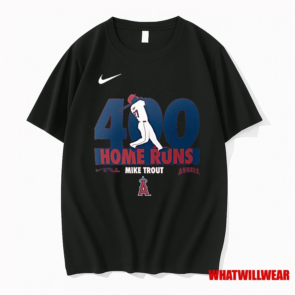 Mike Trout Los Angeles Angels Nike 400 Career Home Runs Shirts