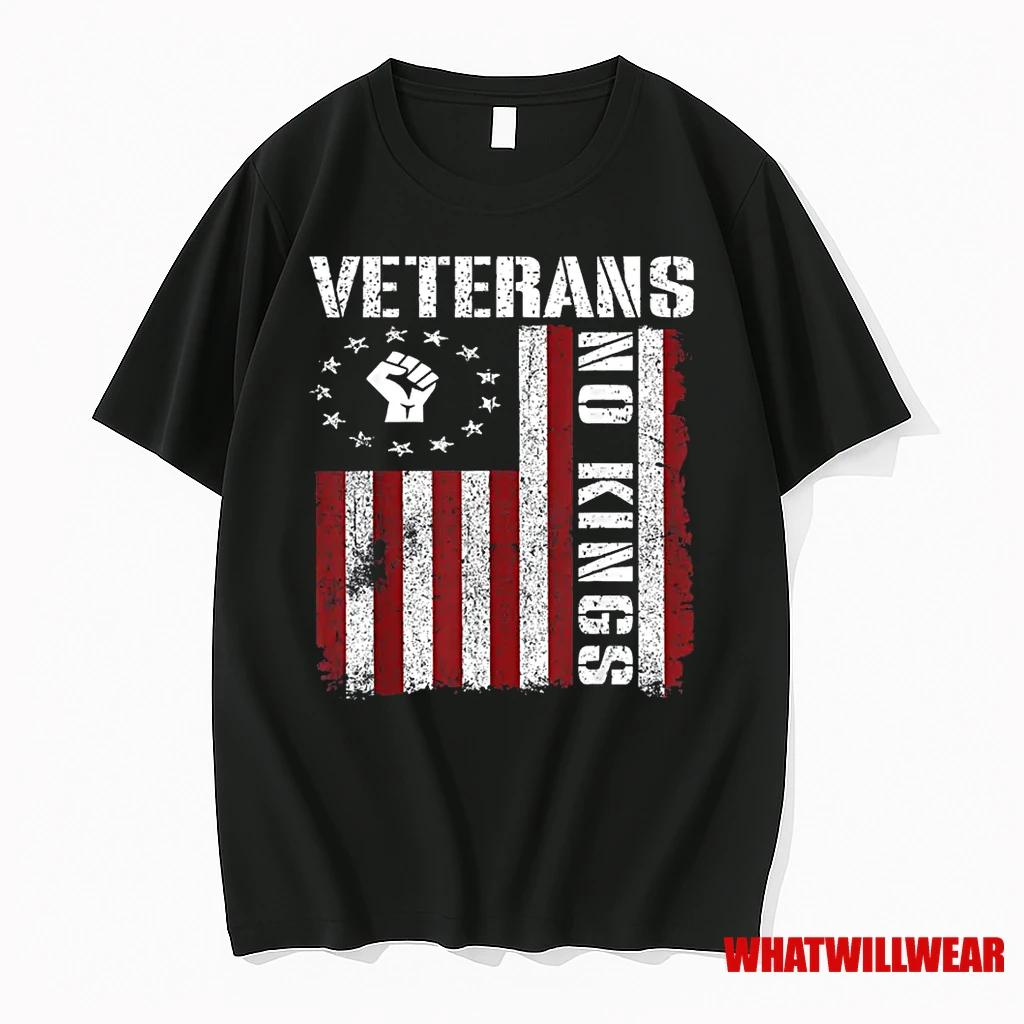 Military Veterans Protest Usa Flag No Kings America Protest Shirts