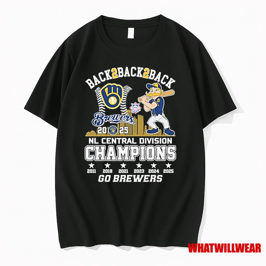 Milwaukee Brewers Back 3 Back Nl Central Division Champions Go Brewers Shirts