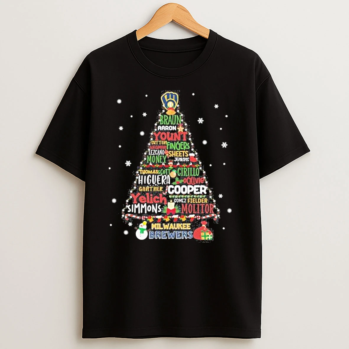 Milwaukee Brewers Christmas Tree T Shirts
