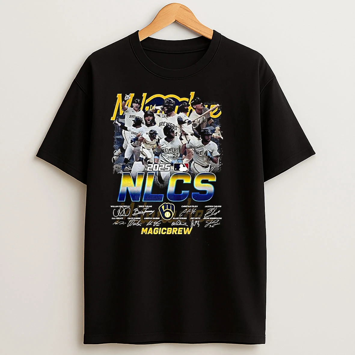 Milwaukee Brewers Nlcs 2025 Player Collage Signature T Shirts