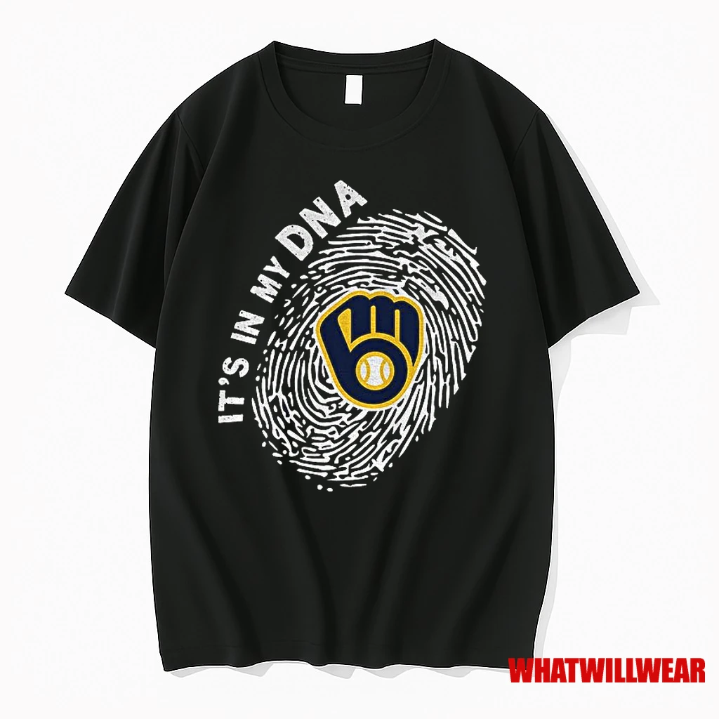 Milwaukee Brewers Fingerprint Its In My Dna Mlb Baseball 2025 Shirts